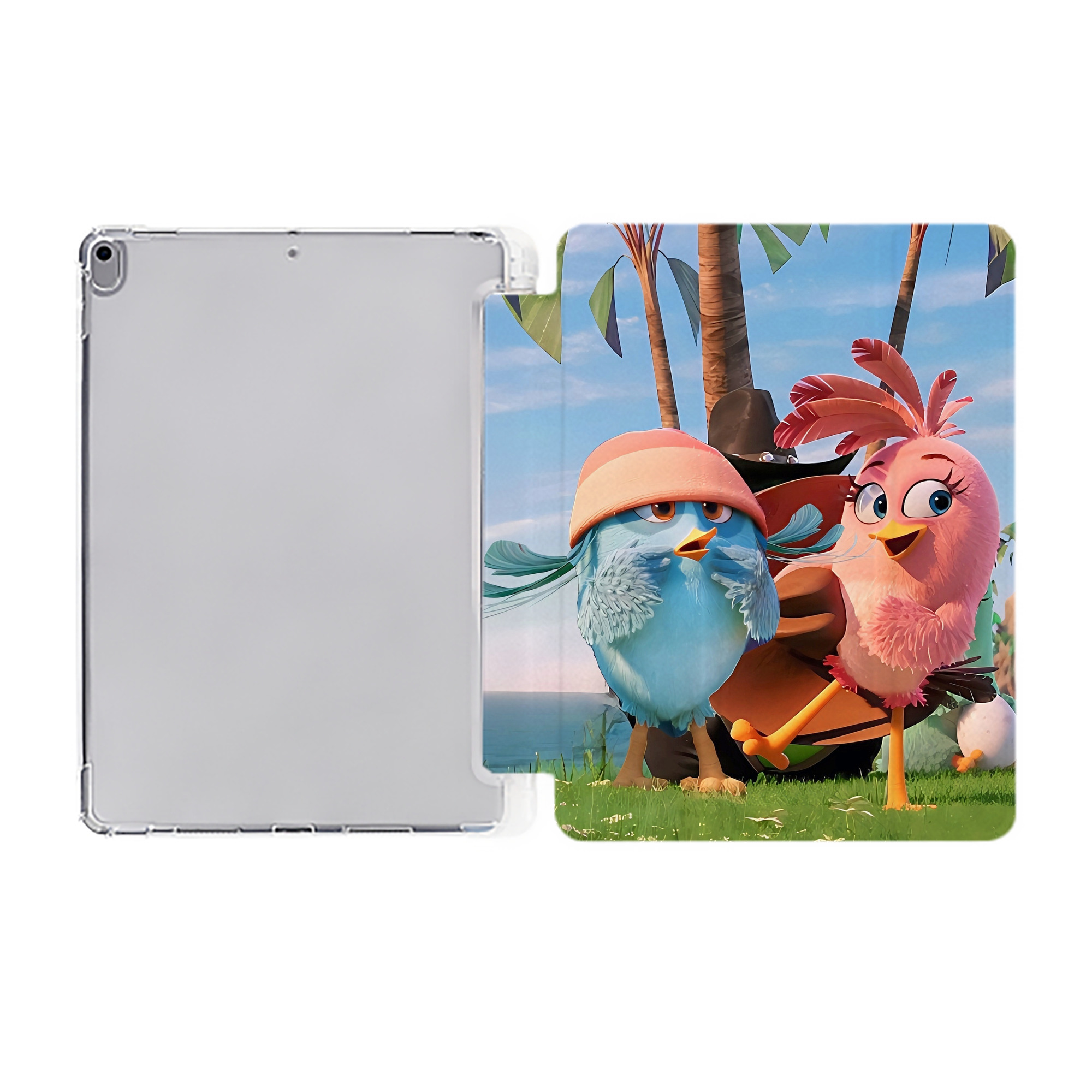 （画像用） Angry Birds アングリーバード IPad ケース ペン収納付き 三つ折りスタンド PUレザー×シリコン 対応機種9.5/10.5/10.9インチ